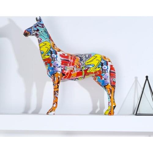 Hot Sale Custom Water Transfer Printing Resin Figure Polyresin Statue Mold Horse Statue Sculptures Home Decoration