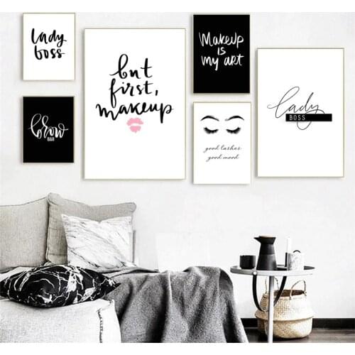 Good Eyelash Beauty Salon Makeup Quotation Oil Painting Art Poster Lady Boss Home Living Room Decorative Wall Painting