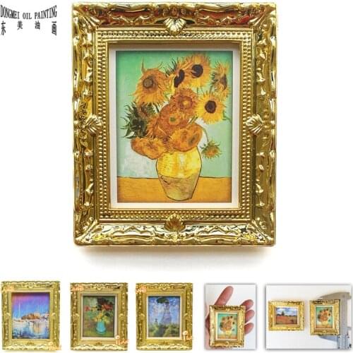 Oil Painting Van gogh sunflowers Mini World Famous on Small Thin Board Match Framework High Quality 20210305