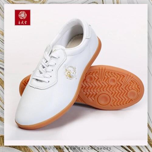 Yiwutang Chinese Kung fu shoes and Martial arts shoes for Tai chi chuan men and women wushu and taiji Leather shoes
