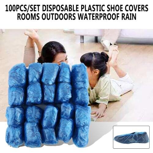 Hot 100pcs Anti Slip Waterproof Boot Covers Disposable Shoe Covers Overshoes Safety Protection from Home/Hotel/Rainy Season
