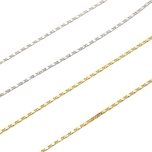 5 Meter 1.6mm Copper Gold Silver Press Rounding Chains for Earring Anklet Necklace Jewelry Making DIY Handcrafts Supplies
