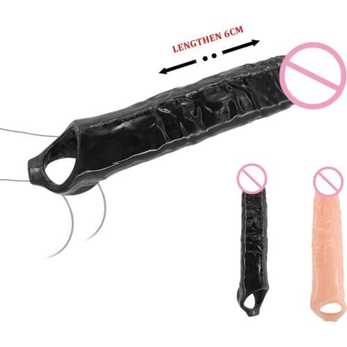Big Penis Sleeve Dildo Enlargement Sex Toys For Men Cocks Extender G Spot Massager Reusable Silicone Condom Penig Ring Sextoys