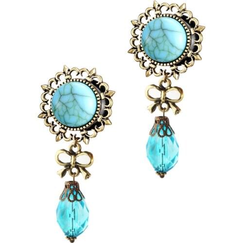 Fashion Ear Plugs 6mm-16mm Tunnels Dangle Ear Piercing Expansion Ear Stretched Flesh Tunnels Body Piercing Jewelry