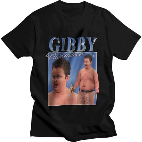 Mens Funny Gibby Meme Icarly T-Shirt Harajuku TV Show Noah Munck Tshirt Short Sleeve Cool T Shirt Homme Pure Cotton Tee Tops