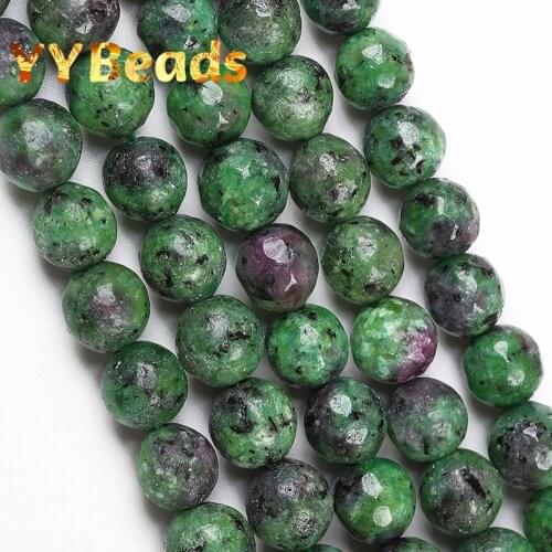 Natural Red and Green Jaspers Epidote Zoisite Stone Beads 4 6 8 10 12mm Round Loose Charm Beads For Jewelry Making DIY Bracelets