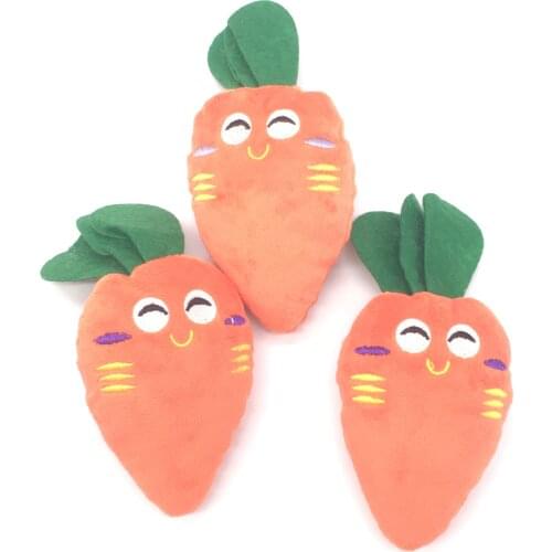 New Carrot Designs Dog Toys Pet Puppy Chew Squeaker Squeaky Plush Sound Fruits Vegetables And Feeding Bottle Toys Gift