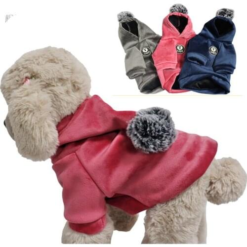 Pet Dog Clothes For Small Dogs Hoodies Winter Warm Cotton Coat Velvet Jacket Ropa Perro French Bulldog Clothing For Dog Clothing