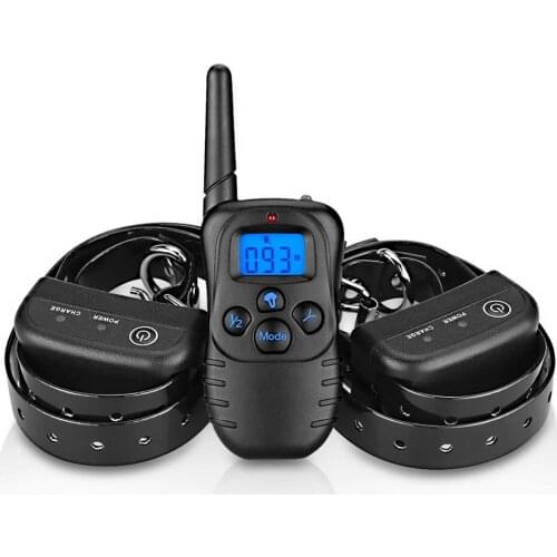 H188-2 330 Yards Blue Backlight Waterproof and Rechargeable Remote Pet Dog Training Collar 100 Levels Vibration Shock with LCD