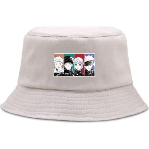 Jujutsu Kaisen Group Japan Anime Women Fisherman Caps Casual Fishing MenS Bucket Hat Casual Foldable WomenS Panama Hats