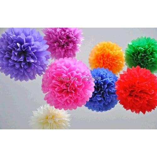 80 Pcs/ lot Tissue Paper Pom Poms Flowers- Largest 20" (50CM) Pom Poms Ball-All Colors For Pick Wedding Shower Party Decoration