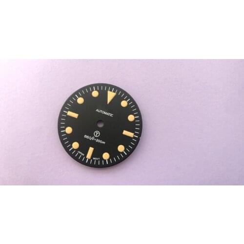 SKX007 28.5mm Green Luminous Watch Dial and Hand Set for NH35 Movement with S Logo