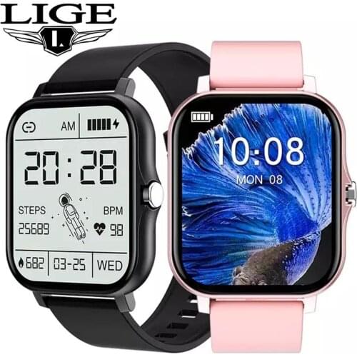 LIGE Smart Watch Woman Men Bluetooth Call Waterproof Heart Rate Full Touch Fitness Tracker Smartwatch For Android iOS PK Y20 P8