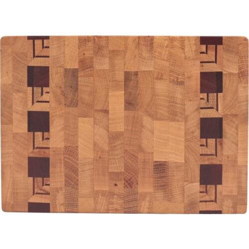Soandora End Grain Cutting Board Oak Sapele 3 Dimensional, Two edge Hollow Pattern