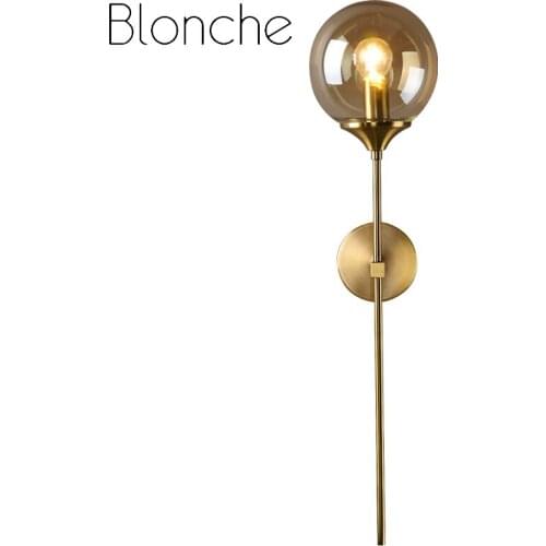 Modern Glass Wall Lamp LED Living Room Bedroom Wall Lamp Wall Shelf Bedroom Bedside Lamp Corridor Dining Room Home Lighting E14