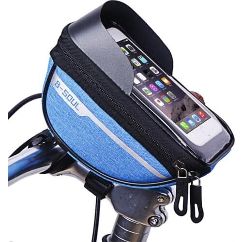 Bike Cycling Bicycle Head Tube Handlebar Phone Bag Case Holder Waterproof Touchscreen MTB Cycling Bag Accessories Phone Mount