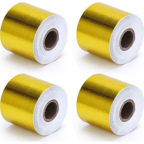 Universal 5cm 10 Meter 4Rolls Self Adhesive Reflect A Heat Wrap Barrier For Motorcycles Car Thermal Exhaust Tape For Air Intake