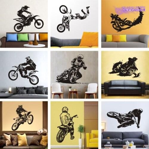 Off-road Motorcycle Sticker Racing Vehicle Motocross Posters Vinyl Decor Mural Autocycle Wall Decals