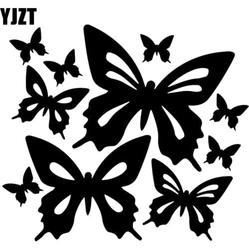 YJZT 18.5X16.3CM Butterflies Animal Car Window Vinyl Decal Scratch Decorative Stickers C25-0654