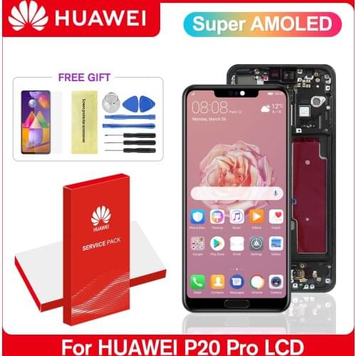100% Original Huawei P20 Pro LCD Display 6.1" Touch Screen Digitizer Assembly Replacement with Fingerprint CLT-L09 CLT-L29