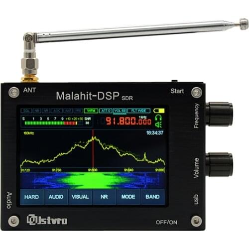 50Khz-2GHz with Active code Malachite SDR Radio Malahit DSP SDR Receiver + 3.5" Touch LCD + Battery + Speaker + Metal Case