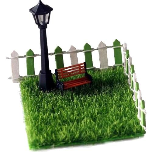 1/12 Doll House Miniature Fairy Garden Green Lawn Street Light Micro Landscape Patio Decoration Creative Furniture Set