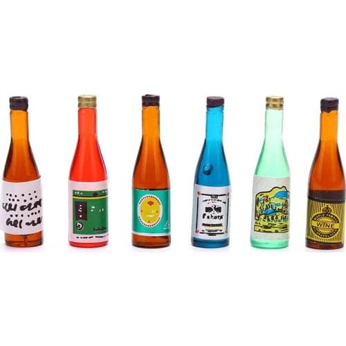 1/12 Mini Resin Wine Bottle Simulation Furniture Model Toys for Doll House Decoration For Doll house Miniature Accessories