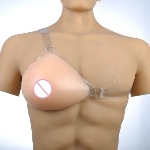 1pcs Single Shoulder Triangular Silicone Fake Breast Unilateral Women Surgery Postoperative Concave False Breast Forms