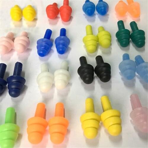 20PCS=10Pairs Waterproof Swimming Silicone Swim Earplugs for Adult Swimmers Children Diving Soft Anti-Noise Ear Plug