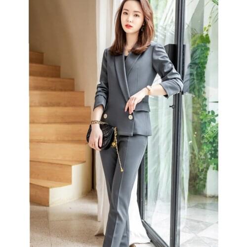 2021 high-end light luxury professional suit female Korean fashion autumn and winter new business elegant temperament suit
