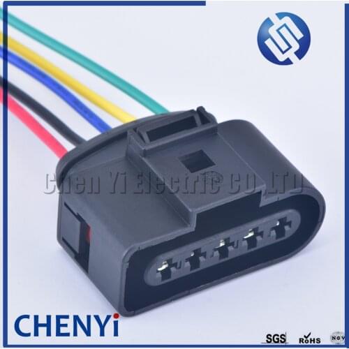 5 Pin 3.5mm 1J0973725 Auto Ignition Coil Plug Sensor Connector Waterproof Female Sockets 4D0973725 For VW SKODA with 15cm Wires