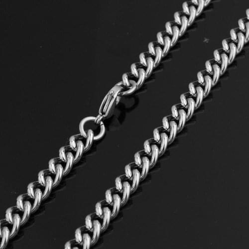 7mm New Arrive Silver Color Stainless Steel Cuban Curb Thin Link Chain Mens Womens Necklace Or Bracelet Hot Jewelry Wholesale