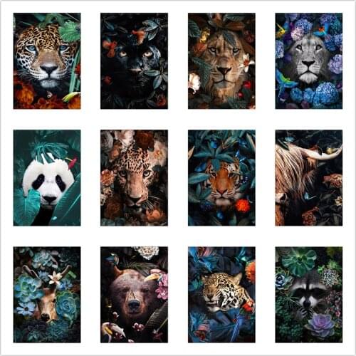 5D DIY Diamond Painting New Flower Animal Panda Bear Leopard Square/Round Diamond Embroidery Mosaic Cross Stitch Home Decor