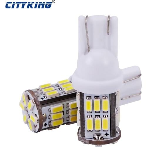 Free Shipping! 50pcs T10 30LED SMD Car Bulb Car Auto LED T10 30smd 194 W5W 3014 smd LED W5W 168 Wedge Door Instrument Side Bulb