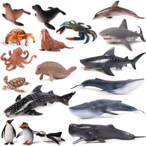 Large single sale Educational toys marine model marine Shark whale Penguin Octopus animal Action figure model toys