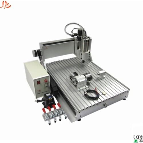 BIG working size CNC router 6040 Z-VFD 2.2KW USB 4axis cnc milling machine with water tank for wood metal