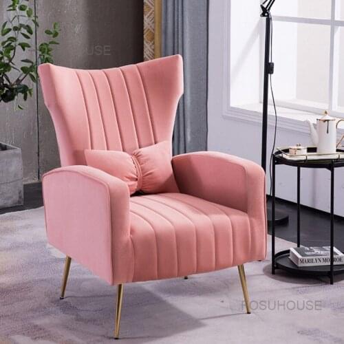 Nordic Fabric Sofa Chair Luxury Modern Single Living Room Sofas Balcony Leisure Sofa Technology Cloth Bedroom Home Furniture