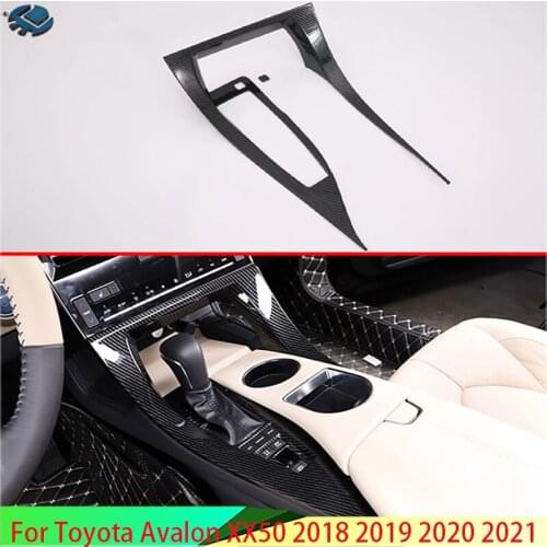 For Toyota Avalon XX50 2018 2019 2020 Carbon Fiber Style Gear Shift Panel Center Console Cover Trim Frame Car Styling Sticker