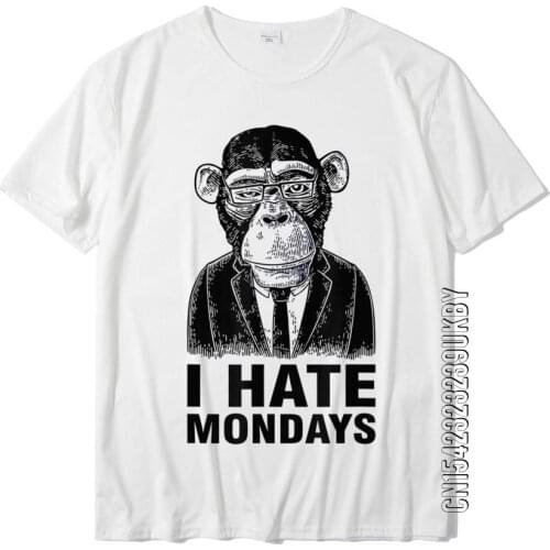 I Hate Mondays T-Shirt Funny Monkey Sarcastic Shirts T-Shirt Cotton Mens Tshirts Casual Tops Shirt Fitted