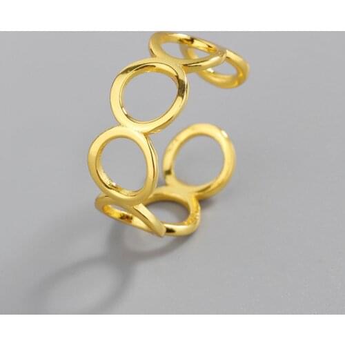 New Simple Design Geometric Smooth Round Circle Rings Gold Silver Color Ring for Women Open Rings Metal Jewelry Gift Wholesale