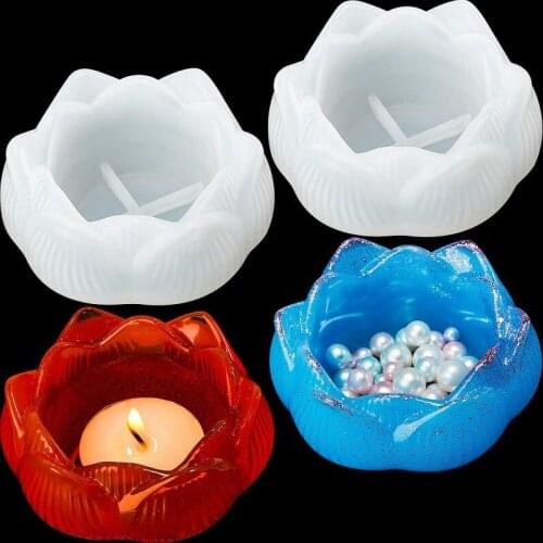 Lotus flower Storage Box Ashtray Transparent Silicone Mold DIY UV Resin Epoxy Mold For Jewelry Making Finding Accessories