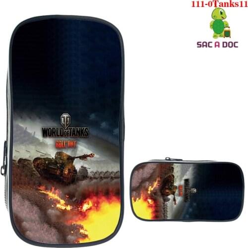 3D Print Game World of Tanks Cosmetic Bag World of Tank Pencil Case Cartoon Stationery Makeup Zipper Beauty Case Storage Box Bag