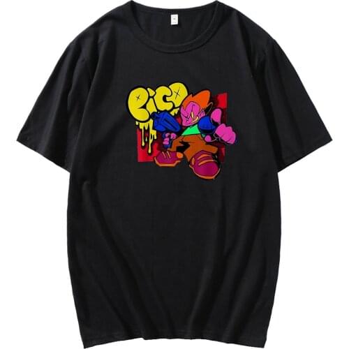 Hip Hop Street Harajuku Costume T-shirt Friday night funkin T-shirt men Cartoon anime print T-shirt men Summer cute short sleeve