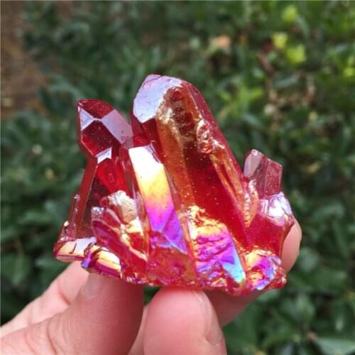Beautiful Aura Crystal Cluster Angel Aura Titanium Quartz Crystal Specimen Minerals Reiki Healing Chakra