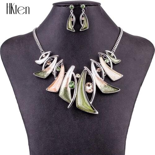MS1504781 Fashion Jewelry Sets High Quality Necklace Sets For Women Jewelry Green Crystal Resin Unique Design Party Gift