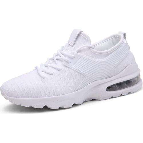 Spring 2019 new breathable fly woven sneakers mens tide white air cushion mesh casual shoes mens shoes running shoes
