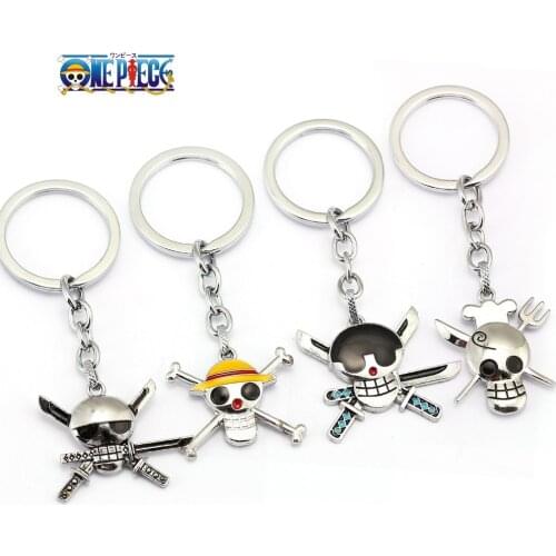 Wholesale ONE PIECE Keychain Car Phone Bag Charm Key Chain Luffy Zoro Sanji Nami Key Ring Holder Chaveiro Pendant Jewelry
