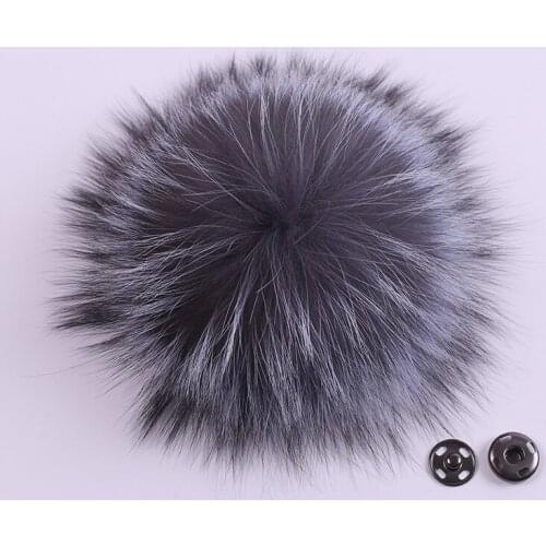 MPPM 12 color Raccoon Fur Pom Poms Ball for Hat With Buckle Real Raccoon Fur Pom Poms Ball 15-16cm 17-18cm