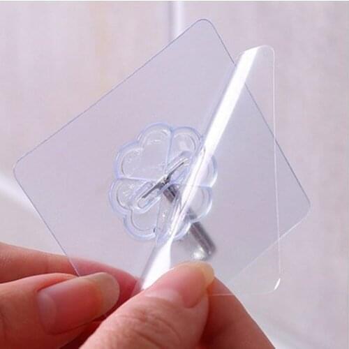 1 Pcs Strong Sticker Home Kitchen Hooks Transparent Suction Cup Sucker Wall Hooks Hanger Sticker For Kitchen Bathroom Wholesale