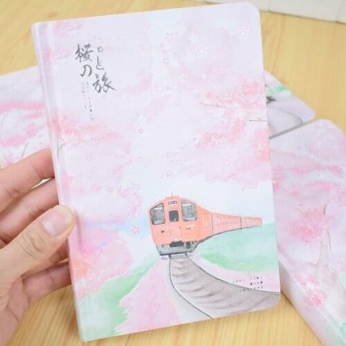 Sakura girl notebook Color inner page Planner diy Diary journal Stationery scool office supplies kawaii